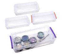 AMJKEJI 4 Piezas Caja de Almacenamiento de Plástico Pequeña, Caja de Almacenamiento con Tapa, Almacenaje Transparente para Artículo Pequeño, Lápices, Bolígrafos, Reglas, Monedas