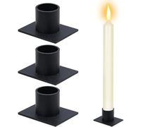 AMJKEJI 4 Piezas Portavelas de Metal, Candelabros Negro, Candelabros para Velas Vintage para Elegante Decoración del Espacio, Cena a la Luz de Las Velas, Boda, Aniversario, Navidad, San Valentín