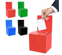 AMJKEJI 4 Piezas Urnas de Carton, Caja de Donación, Caja de Sugerencia, Caja de Lotería para Escuela, Concursos, Centros Comerciales, Elecciones Comentar, Votar, Donar, Recoger Tarjetas de Visita