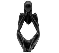 AMJKEJI Decoración para el hogar: estatua de resina negra, escultura abstracta, figuras modernas para estanterías, salón, bar y mesa