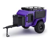 AMK Remolque sobre orugas RC 1/18 1/24, remolque de camping todoterreno a escala con portaequipajes y caja de almacenamiento, remolque de remolque para SCX24 TRX4M FCX24 AX24 Bronco Defender K10 F150