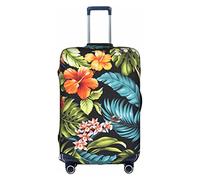 Amkong Funda elástica para maleta, diseño de flores tropicales, tamaño mediano, White, S