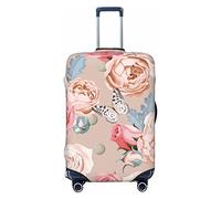 Amkong Funda protectora de elastano altamente elástica para maleta, grande, se adapta a estampados de flores de boda de 25 a 28 pulgadas, White, S