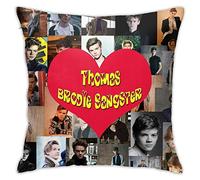 Amkong Thomas - Funda de almohada con cremallera invisible estampada Brodie-Sangster de 45,7 cm y 45,7 cm