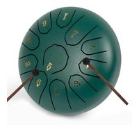 Amkoskr Tambor de lluvia para exterior, 6 pulgadas, 11 notas, tambor de lengua de acero, instrumento principal de tambor de acero para yoga, meditación, educación musical, regalo