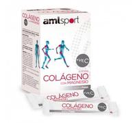 AML Sport - Colágeno con magnesio + VIT C, Articulaciones fuertes, Regenerador de tejidos con colágeno hidrolizado tipo 1 y 2, Sabor Fresa, 20 Unidades (Paquete de 1)