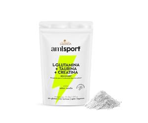 amlsport Ana Maria Lajusticia L-Glutamina + Taurina + Creatina Sandía | 590 Gr, Sin Gluten, Sin Lactosa, Apto para Veganos, Envase para 35 Días