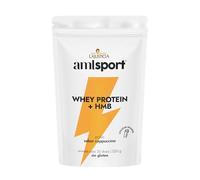 amlsport Whey Protein + HMB | Mantener y Aumentar la Masa Muscular | Recuperación Post-Entreno | Sabor Capuchino | Sin Gluten | 520 g en Polvo | Suplementación Deportiva Inspirada en la Mujer