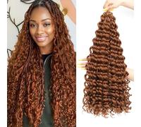 AMLUCKS Deep Wave Braiding Hair Ocean Wave Crochet Hair for Black Women Girls Synthetic Water Wave Crochet Hair Extensions for Boho Braids (30#, 22inch-6)
