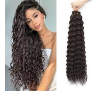 AMLUCKS Deep Wave Crochet Hair Extension for Black Women Girls - Synthetic Ocean Wave for Boho Braids (4#, 22inch-6)