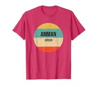 Amman Jordan Camiseta, Hombre, Rojo Jaspeado, L