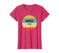 Amman Jordan Camiseta, Mujer, Rojo Jaspeado, M