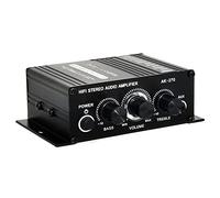 Ammboco -270 AK270 - Mini amplificador de potencia HIFI de 12 V, amplificador de audio para el hogar, coche, teatro, amplificador de 2 canales, entrada USB/SD AUX