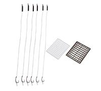 Ammboco 6 X Aparejos para el Cabello 12 LB TamañO Sin Rebaba 6 8 10 Pesca de Carpas Atado Aparatos para el Cabello de Materia Oscura Gancho de Manivela con Paradas de Cebo