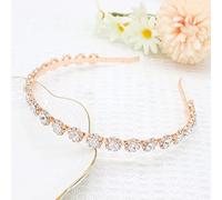 Ammei Headpiece Diadema de boda con cristales y accesorios para el cabello (oro rosa, 14 cm)