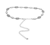 Ammiko Western - Cinturón de metal para mujer, cinturón de cintura circular, cinturón retro de vaquera para jeans, vestidos, concierto de campo, plateado (Retro Silver), Medium(120 cm / 47.2 in)