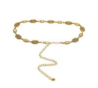 Ammiko Western - Cinturón de metal para mujer, cinturón de cintura circular, cinturón retro de vaquera para jeans, vestidos, concierto de campo, Dorado Retro, Large(135 cm / 53.1 in)