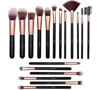 AMMIY Pinceles de Maquillaje Rose Golden de 18 Piezas Brochas de maquillaje de Primera Calidad Set Para Cara y Ojos, Pinceles Sintéticos Para Correctores en Polvo de Base Blush Eyeshadow