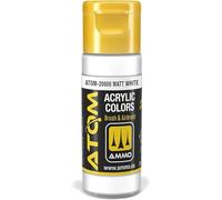 AMMO by Mig Atom Paint: pintura acrílica blanca mate, botella de 20 ml