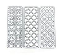 Ammsochy Kit de troqueles de corte de plantillas de metal para álbumes de recortes, plantillas de estampado de carbono para hacer tarjetas de papel, álbumes de manualidades, suministros (3 piezas de encaje, 12 x 10,5 cm)