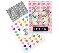 Ammsochy Kit de troqueles de metal, plantillas de fondo, herramientas de álbumes de recortes, manualidades, plantilla de grabación en relieve de acero al carbono para hacer tarjetas de papel, álbumes, artes y manualidades (marco hueco de amor, 11,1 x 14,3 cm)