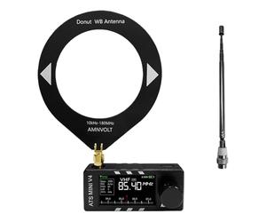 AMNVOLT V4 ATS Mini DSP Radio, Full Band Am FM LSB USB Receiver with Headphone Amplifier & Hi-Z Circuit, 1.9 Inch IPS Screen ESP32-S3 & SI4732 DSP Radio for Travel Walking Hiking Camping