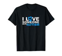 Amo a Alguien con Autismo Blue Ribbon Heart Camiseta