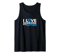 Amo a Alguien con Autismo Blue Ribbon Heart Camiseta sin Mangas
