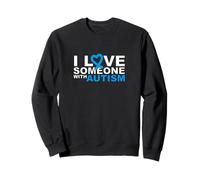 Amo a Alguien con Autismo Blue Ribbon Heart Sudadera