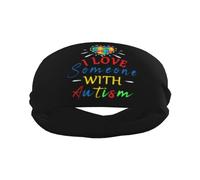 Amo A Alguien con Autismo. Mujer Hombre Headband Elástica Diadema Transpirable Cinta Pelo Deporte para Correr Ciclismo Tenis
