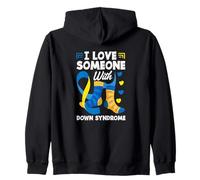 Amo a Alguien con síndrome de Down Concientización sobre el síndrome de Down Sudadera con Capucha