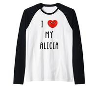Amo A Alicia Nombre Gracioso Camiseta Manga Raglan