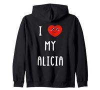 Amo A Alicia Nombre Gracioso Sudadera con Capucha