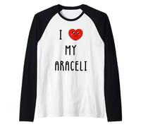 Amo A Araceli Nombre Gracioso Camiseta Manga Raglan