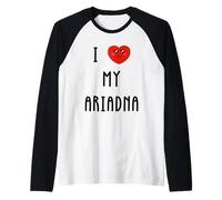 Amo A Ariadna Nombre Gracioso Camiseta Manga Raglan