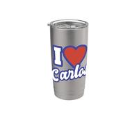 Amo a Carlos Vaso térmico de acero inoxidable de doble pared