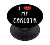 Amo A Carlota Nombre Gracioso PopSockets PopGrip Adhesivo