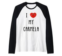 Amo A Carmela Nombre Gracioso Camiseta Manga Raglan