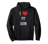 Amo A Dina Nombre Gracioso Sudadera con Capucha