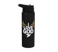 Amo a Dios Devoción Espiritual Alas Paloma Stainless Steel Insulated Water Bottle