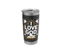 Amo a Dios Expresión de fe cristiana Vaso térmico de acero inoxidable de doble pared