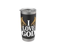 Amo a Dios Fe Inspiradora Vaso térmico de acero inoxidable de doble pared