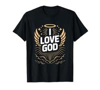 Amo a Dios Heavenly Halo Wings Rays Camiseta