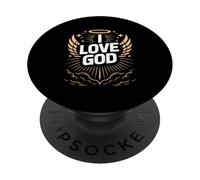 Amo a Dios Heavenly Halo Wings Rays PopSockets PopGrip Adhesivo
