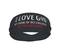 Amo A Dios Pero Algunos De Sus Hijos Me Ponen De Los Nervios Vintage Unisex Diadema Elástica Cinta Pelo Deporte Antideslizante Diadema Deportiva para Tenis Entrenamiento Yoga Ciclismo