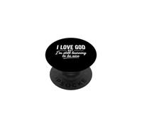 Amo a Dios Pero todavía Estoy aprendiendo a ser Agradable Cristiano Divertido PopSockets PopGrip Adhesivo