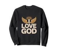 Amo a Dios Religious Angel Wings Halo Sudadera