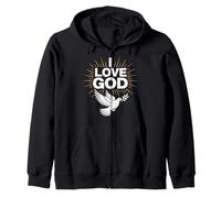 Amo a Dios, símbolo de Paloma, fe pacífica Sudadera con Capucha