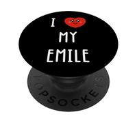 Amo A Emile Nombre Gracioso PopSockets PopGrip Adhesivo
