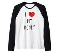 Amo A Honey Nombre Gracioso Camiseta Manga Raglan